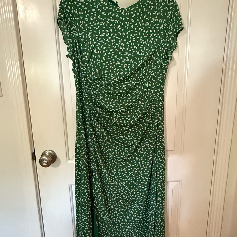 OPT Dark Green Floral Dress